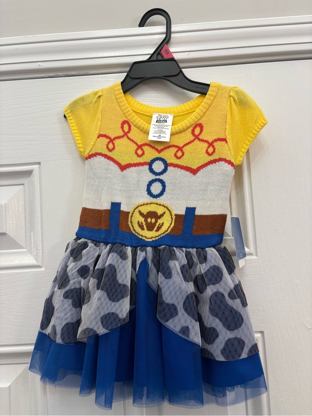 Disney Jessie-Inspired Yellow, Blue & White Kids Superhero Costume Dress